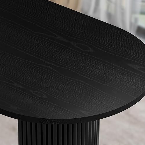 Miniatura 7 de Comfy to go Mesa de comedor para 6 asientos moderna mesa de comedor rectangular de color madera de nogal claro de mediados de siglo para sala de