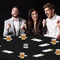 Vista 5 de Funda de fieltro para mesa de juego de cartas, póquer, mahjong, dominó, puente y juego de mesa, mantel elástico ajustable para mesas redondas de 36