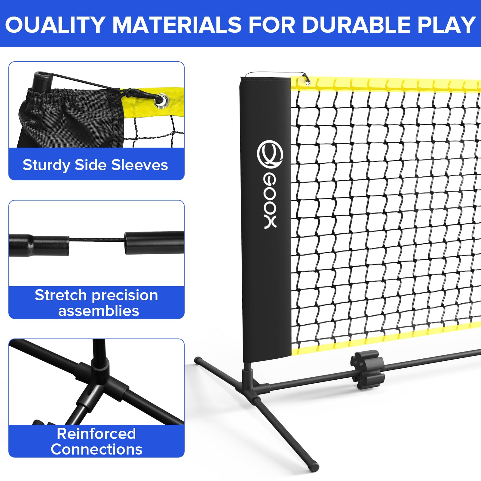 GOOX 6FT Small Mini Pickleball Net Set - Quick Setup Indoor/Outdoor Portable Practice Net