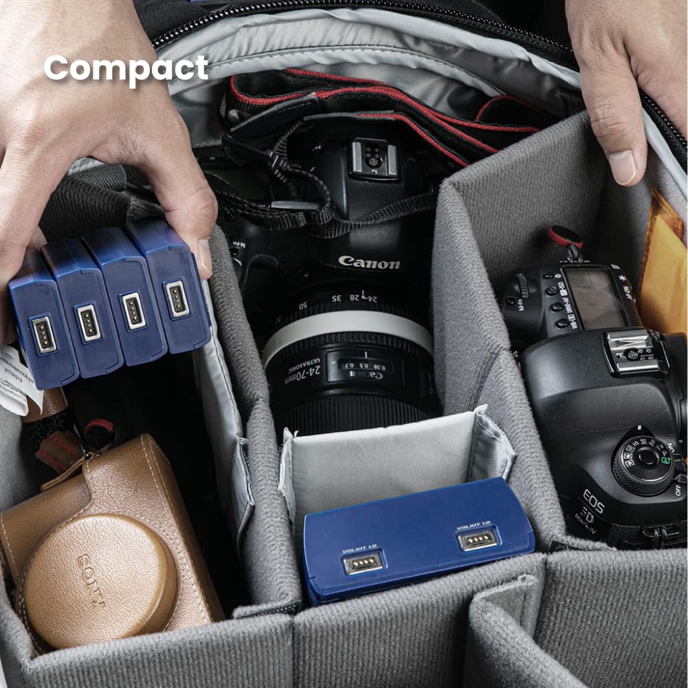 bronine Multi MarcasCargador de batería de cámara de 2 Puertos Compatible con Canon, Sony, Nikon, Fujiflim, Panasonic, Olympus, dji, GoPro, baterías cilíndricas