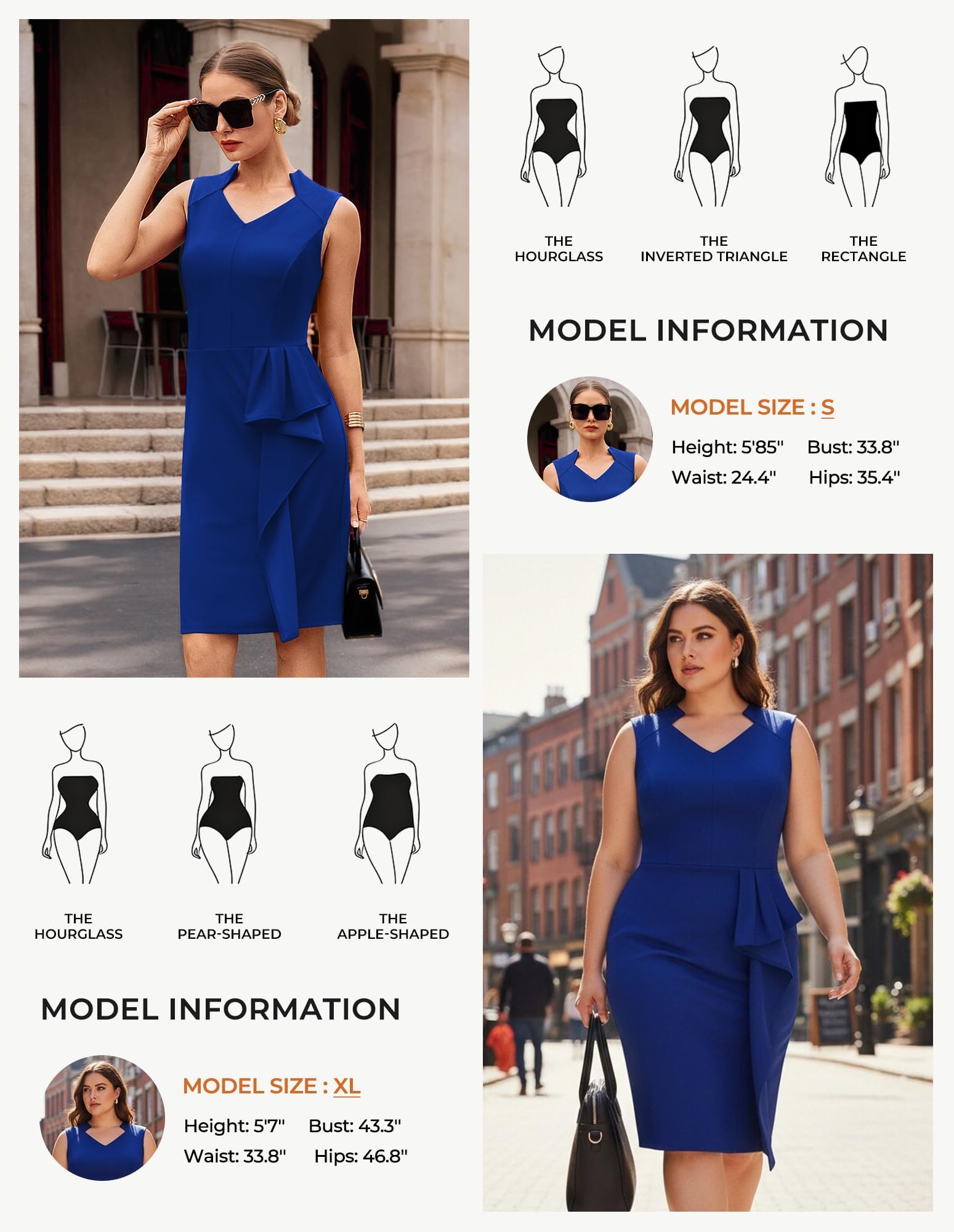 GRACE KARIN Abito elegante da donna, senza maniche, scollo a V, da cocktail, da lavoro, da ufficio, da donna