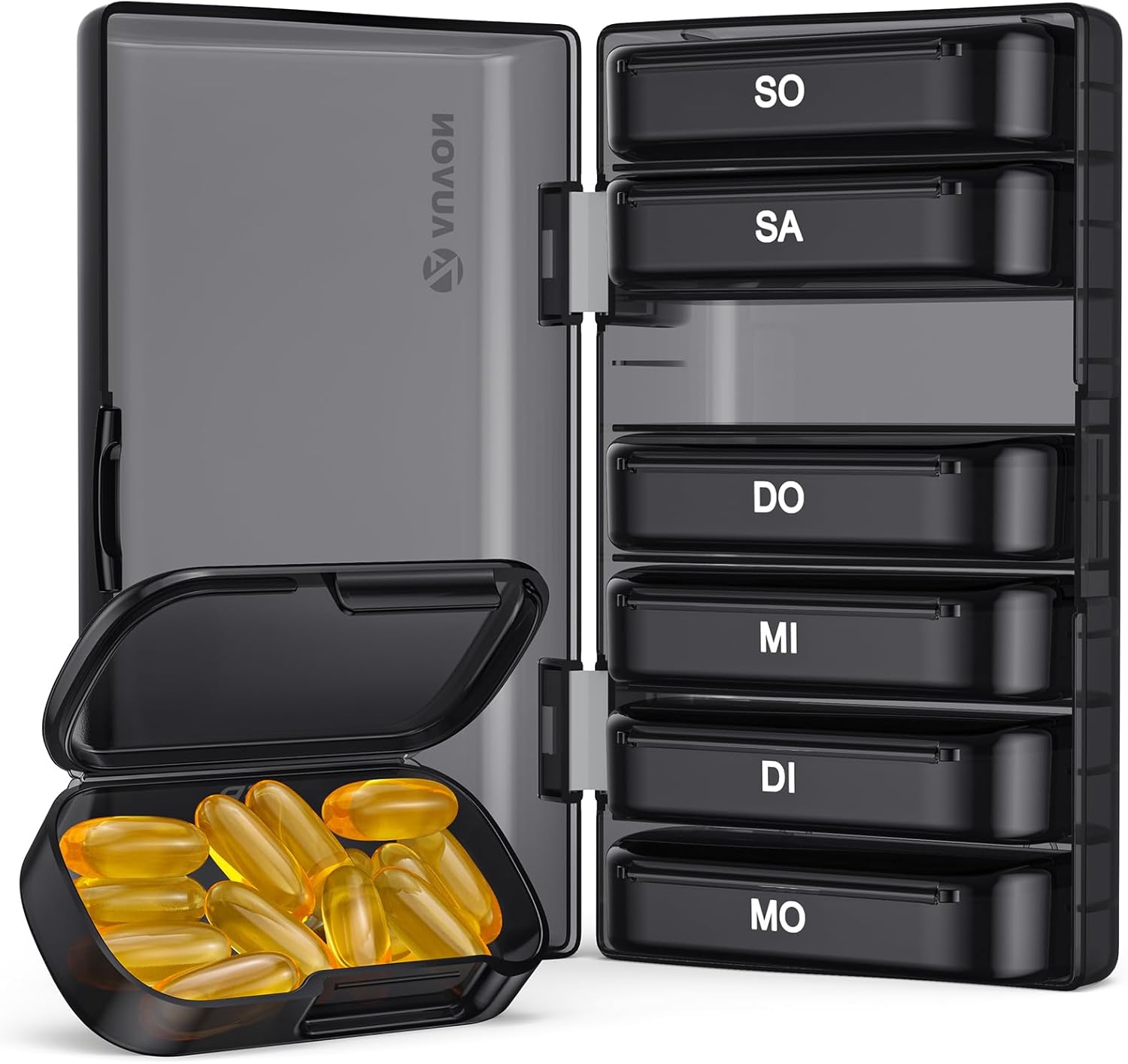 AUVON Tablettenbox 7 Tage, Pillendose 7 Tage mit Großen Separaten ...