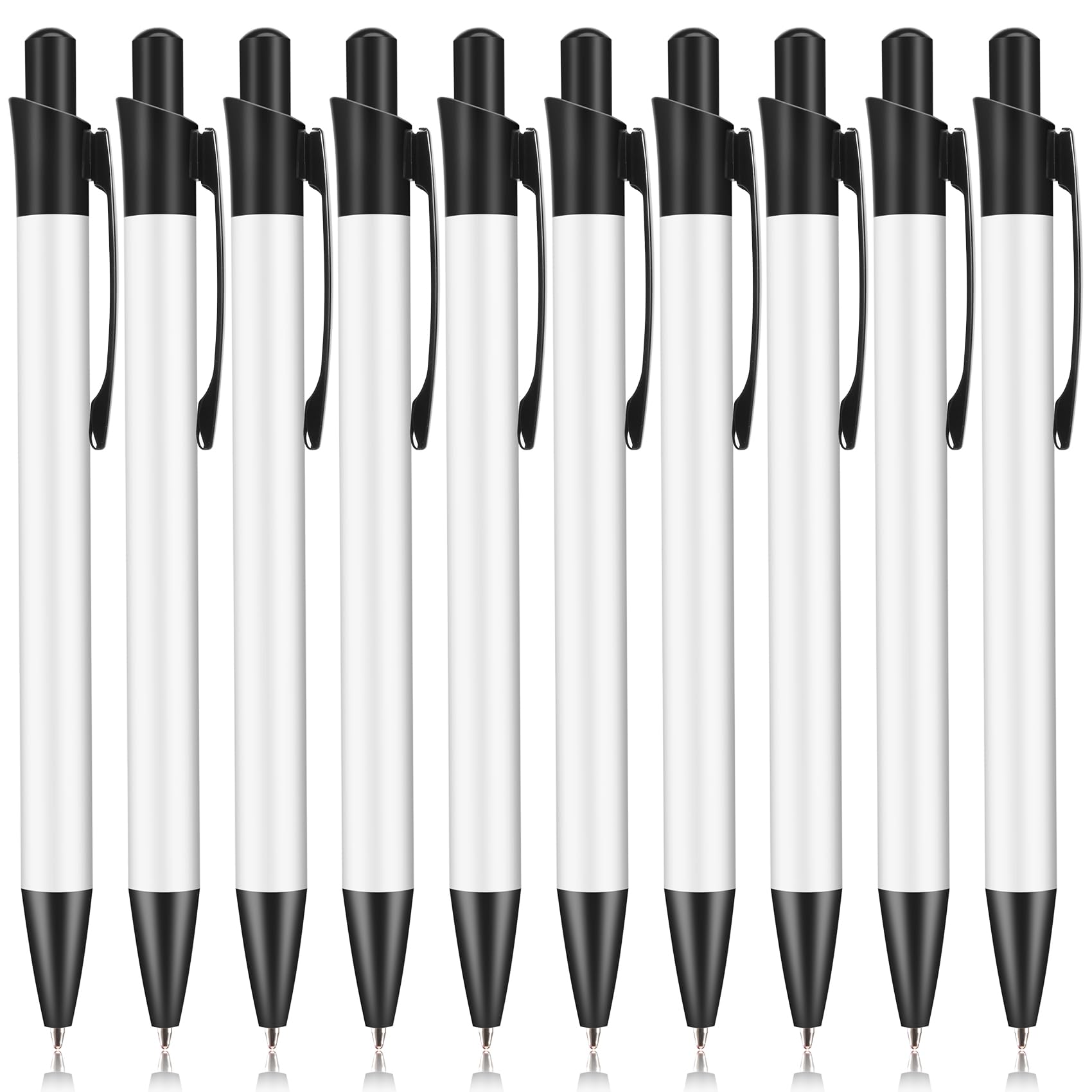 Srutueo Pack Of 10 Sublimation Pen Blanks With Shrink Wrap Coated Aluminum Tube Body For Sublimation Printing Ballpoint Pens, Drawing & Painting