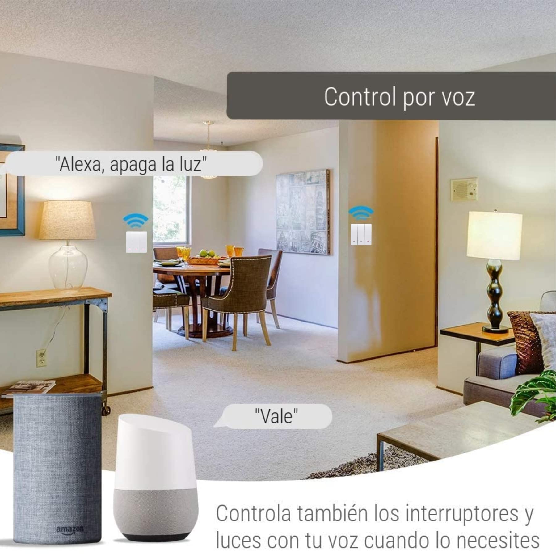 SMARTFY Interruttore WiFi intelligente da parete senza neutro, compatibile con Alexa, Google Home e Smart Life, iOS e Android, programmabile - Smartfy (triplo pulsante)