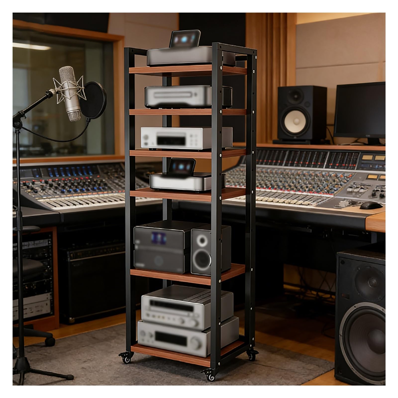 Mueble estéreo de pie de 7 niveles, la solución de almacenamiento para equipos HiFi