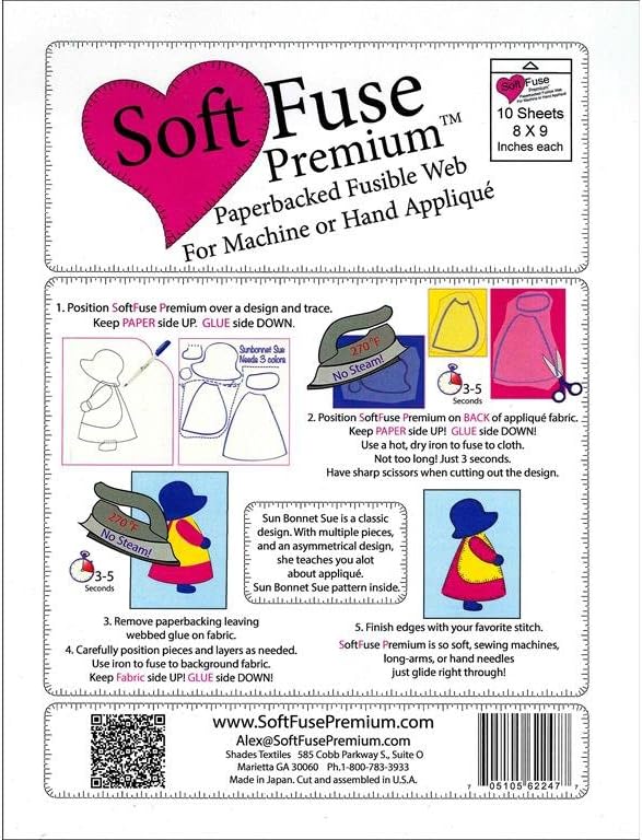Shades Textiles Pkg 10pc Soft Fuse Premium 8x9 Pkg10 Piece, 1-(Pack)