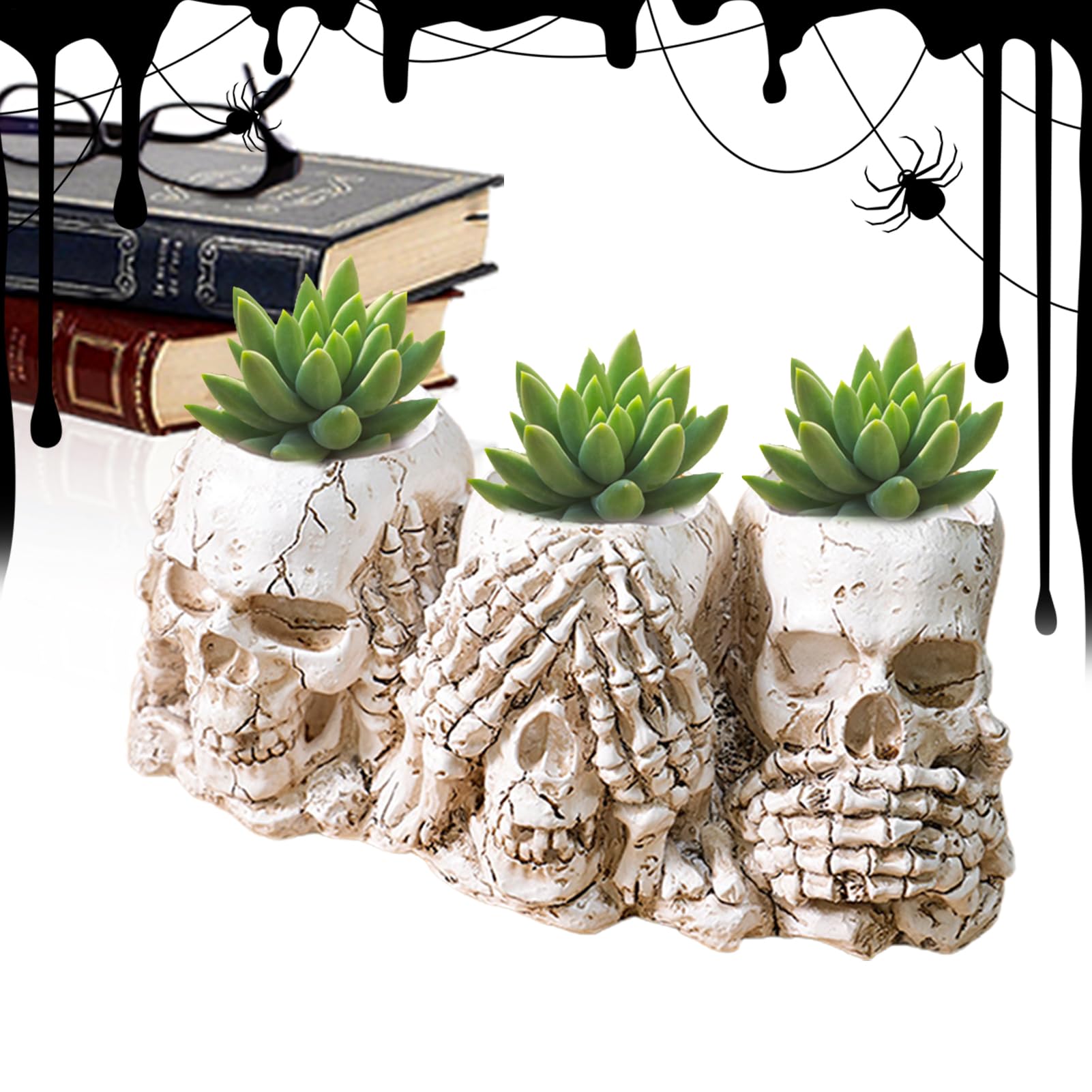 Pot de fleurs d'Halloween en résine pour une déco de table gothique