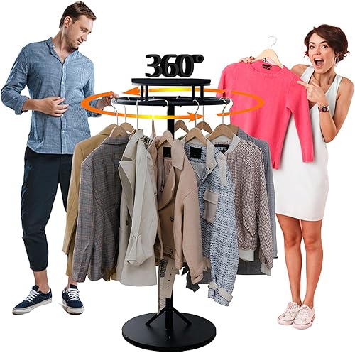 Miniatura 2 de Estante de ropa redondo de pie - Estante de exhibición de tubo espiral para ropa de zapatos y camisas - Suministros portátiles de la tienda al por