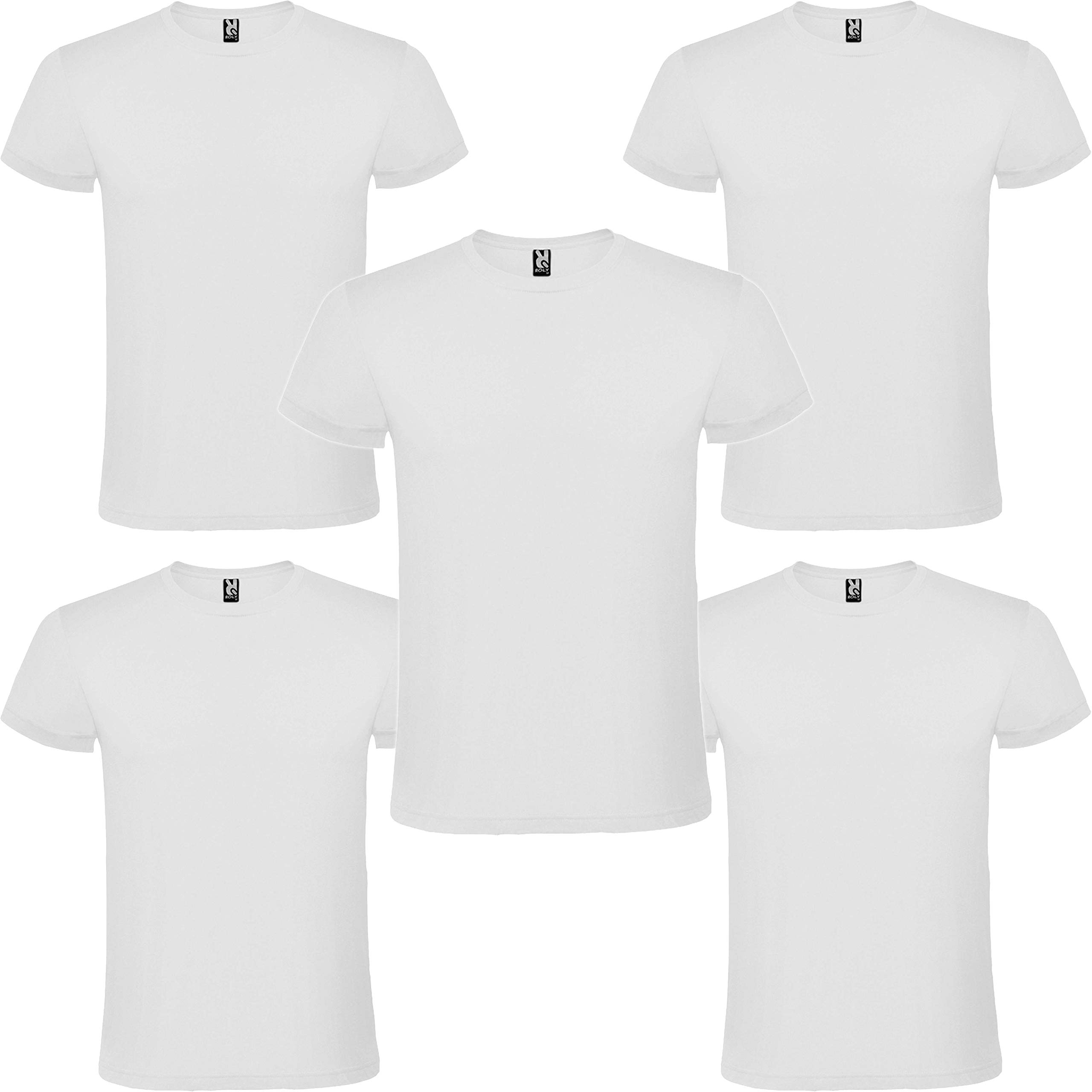 ROLY Camiseta Hombre Manga Corta | Pack 5 | Algodón | Cuello Redondo 11 Colores