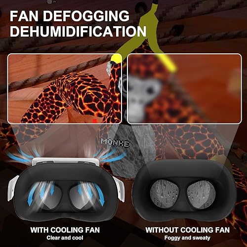 Miniatura 3 de Hibloks Quest 2 Fan Cooling Mask for MetaOculus Quest 2 Accessories, Circulated Ventilation Eliminates Glasses Fogging Defogger (Soft Lycra Cotton
