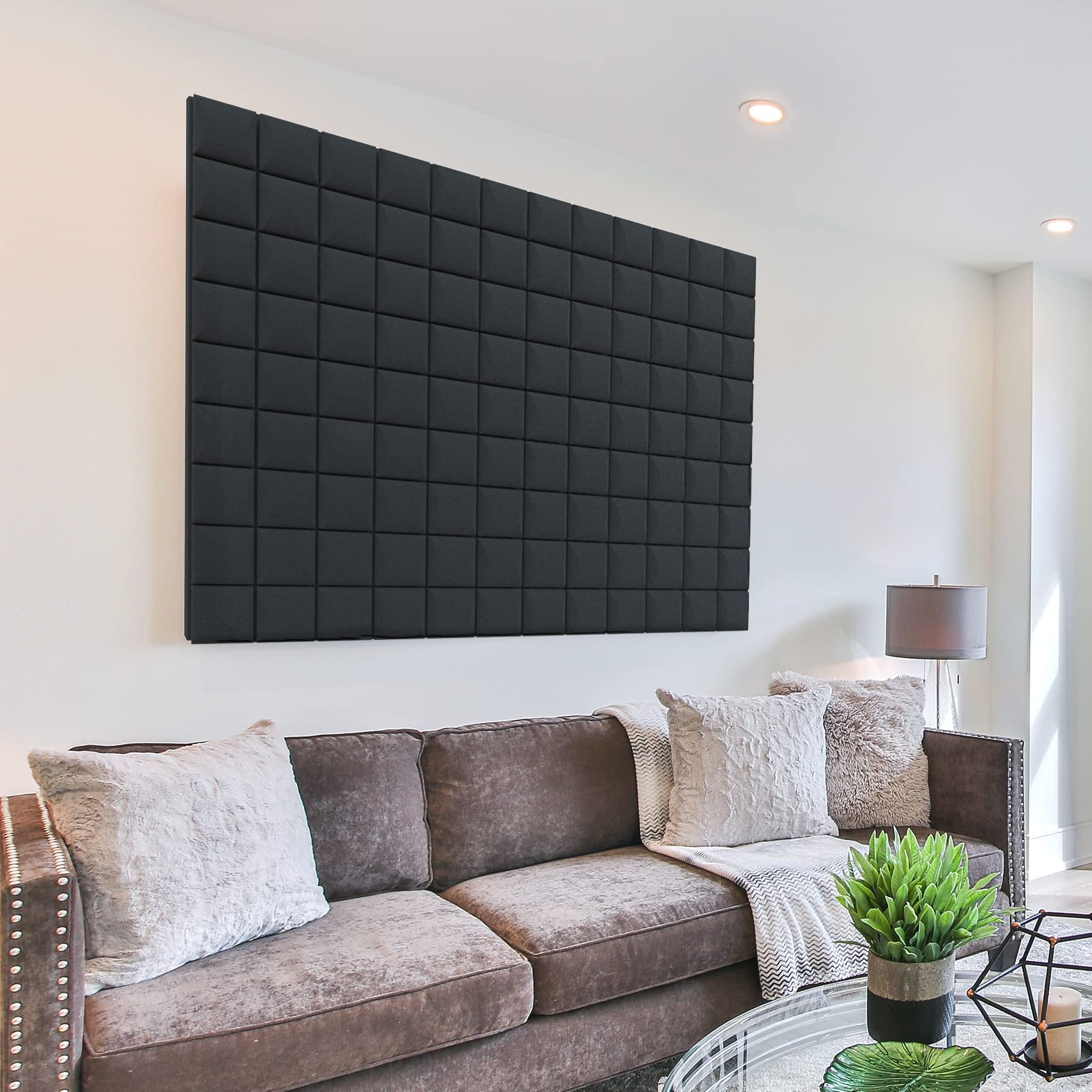 12 Stück Akustikschaumstoff Schalldämmung Selbstklebend 5CM Schaumstoffplatte Schallabsorber Schalldämmung Wand Noppenschaumstoff Schallschutzmatte für Tonstudio, Arbeitszimmer 5CM
