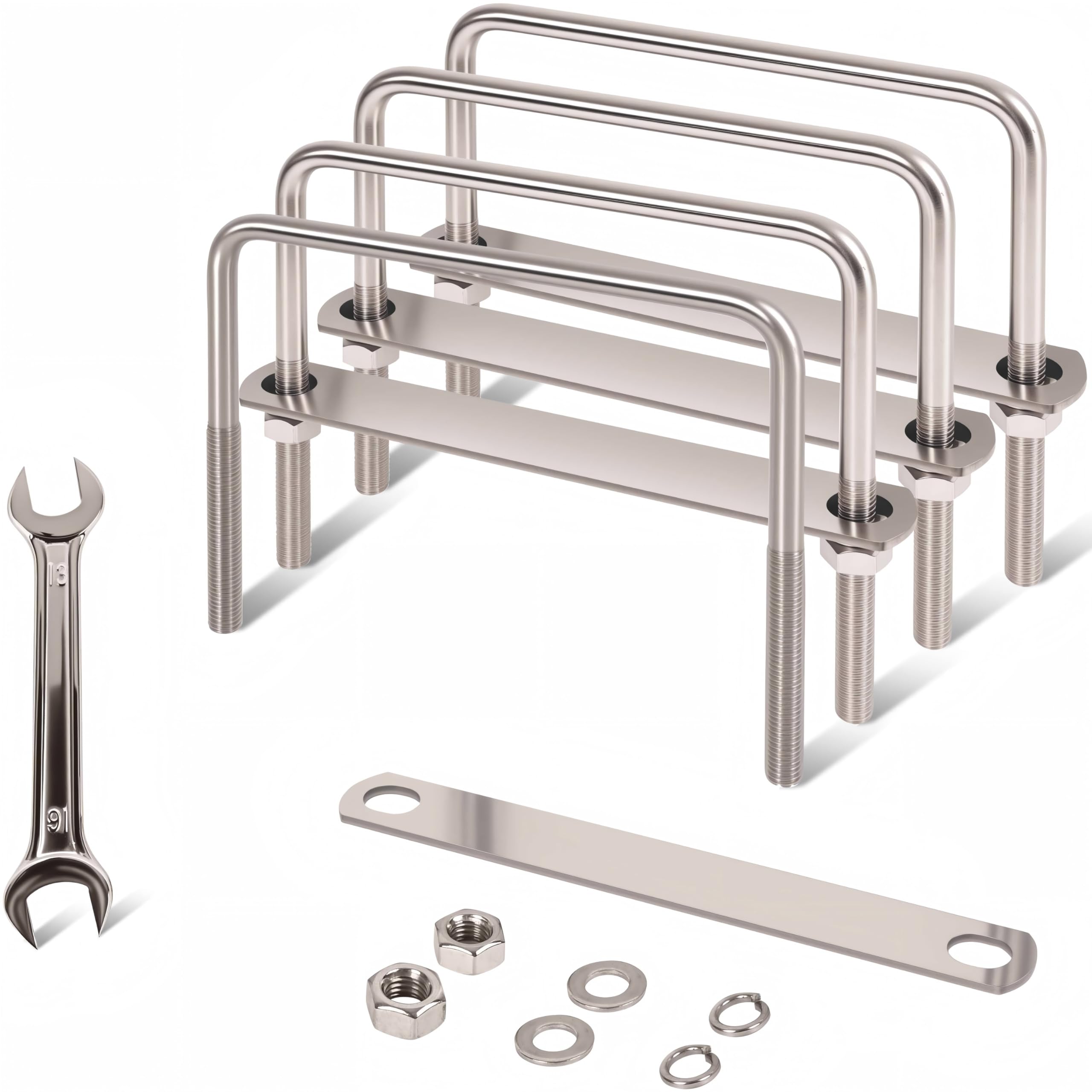 M8 Stainless Steel U-Bolts - 4 Pack -22