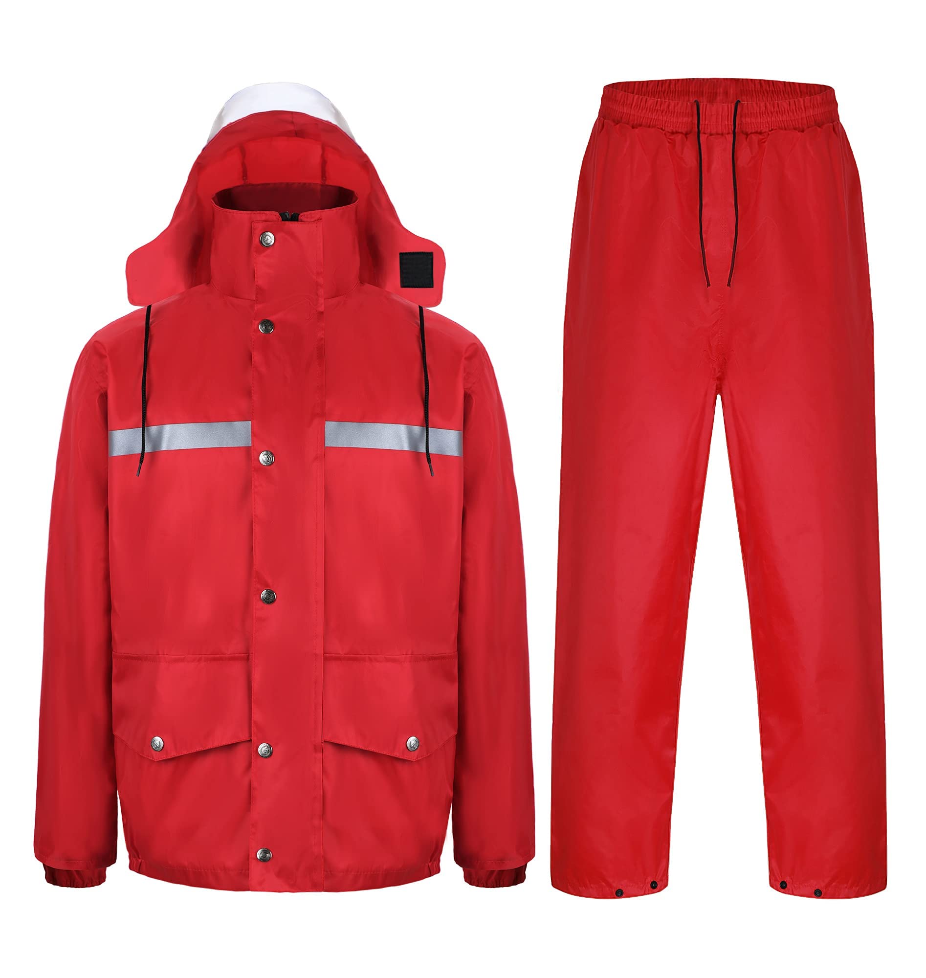 Traje de lluvia para hombres de 2 piezas impermeable y reflectante 6