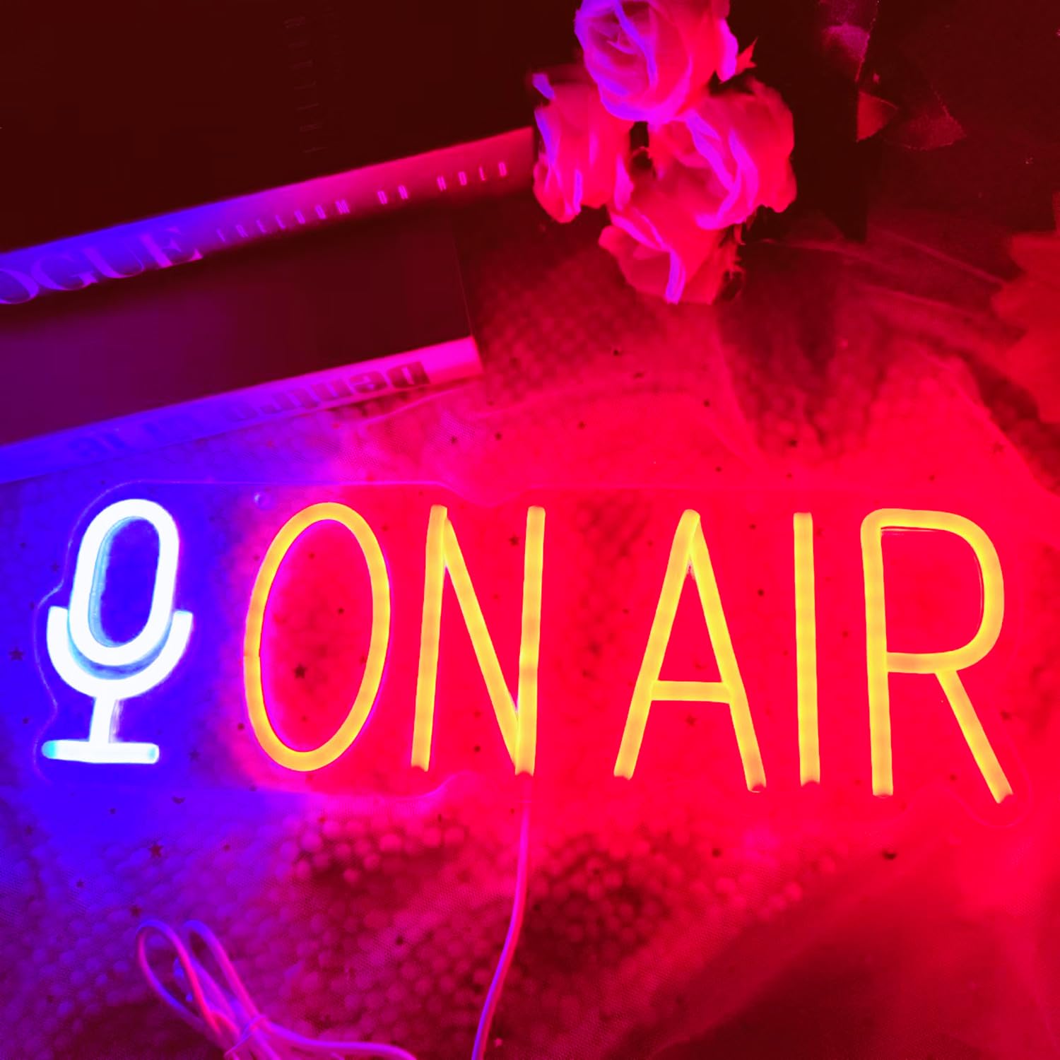 LED Acrylic Material On Air Neon Light Sign Wall Art Lamps with Dimmable Switch and 55CM Length Hanging Chain for Broadcaster Office Shop Restaurant Bar Garage Storefront Wall Decor - Image 4