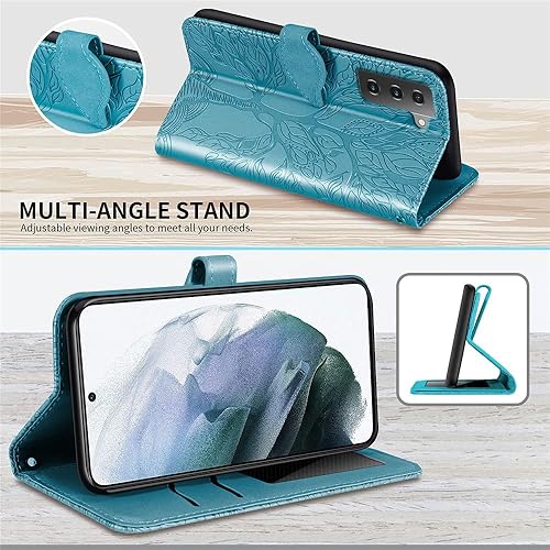 Miniatura 10 de MEUPZZK - Funda para Samsung Galaxy S22, funda tipo cartera para Samsung S22, piel sintética de alta calidad, con soporte para tarjetas, ranuras