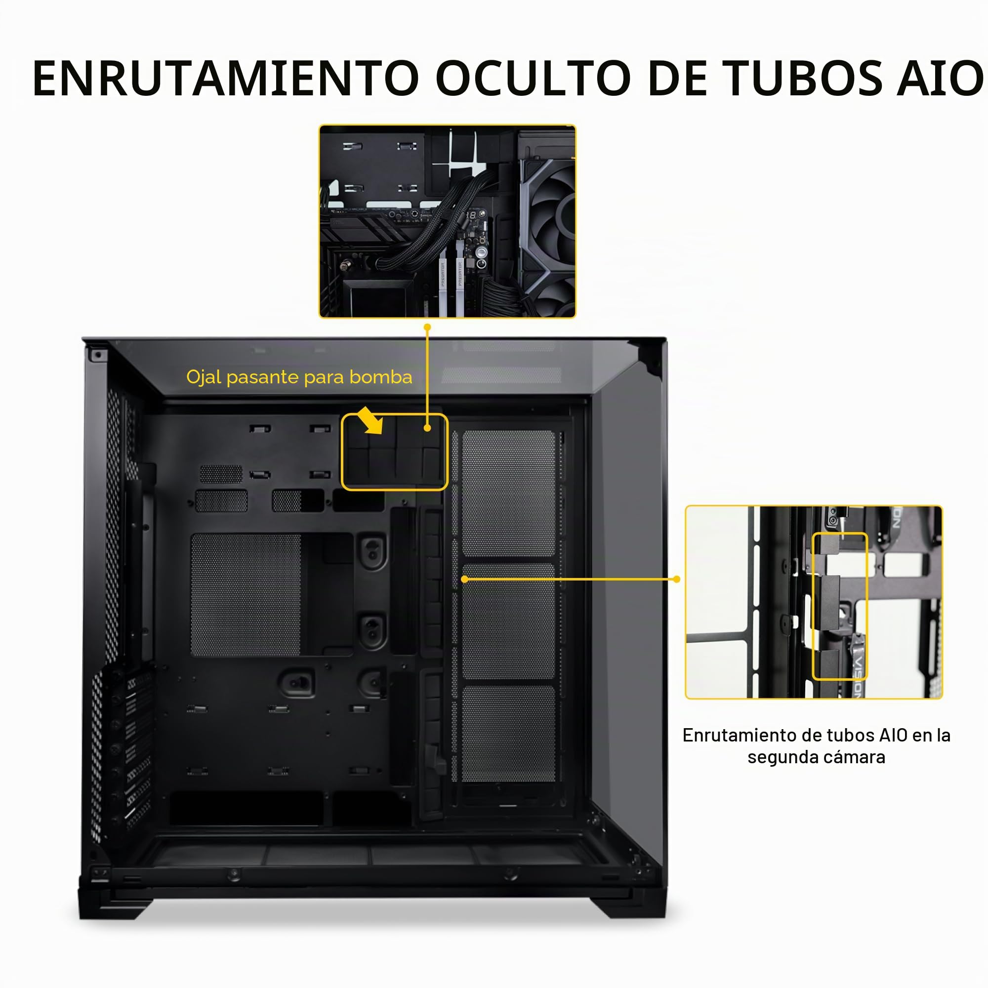 Lian-Li O11 Vision Compact Torre E-ATX Cristal Templado USB-C 3.0 Negra