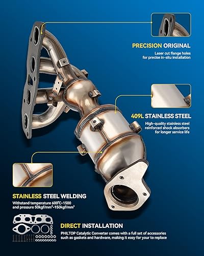 Vista 97 de PHILTOP Convertidor catalítico de alto flujo para Encore 1.4L 2013-2021, Cruze 1.4L 2011-2015, Cruze Limited 1.4L 2016, Sonic 1.4L 2012-2020, Trax