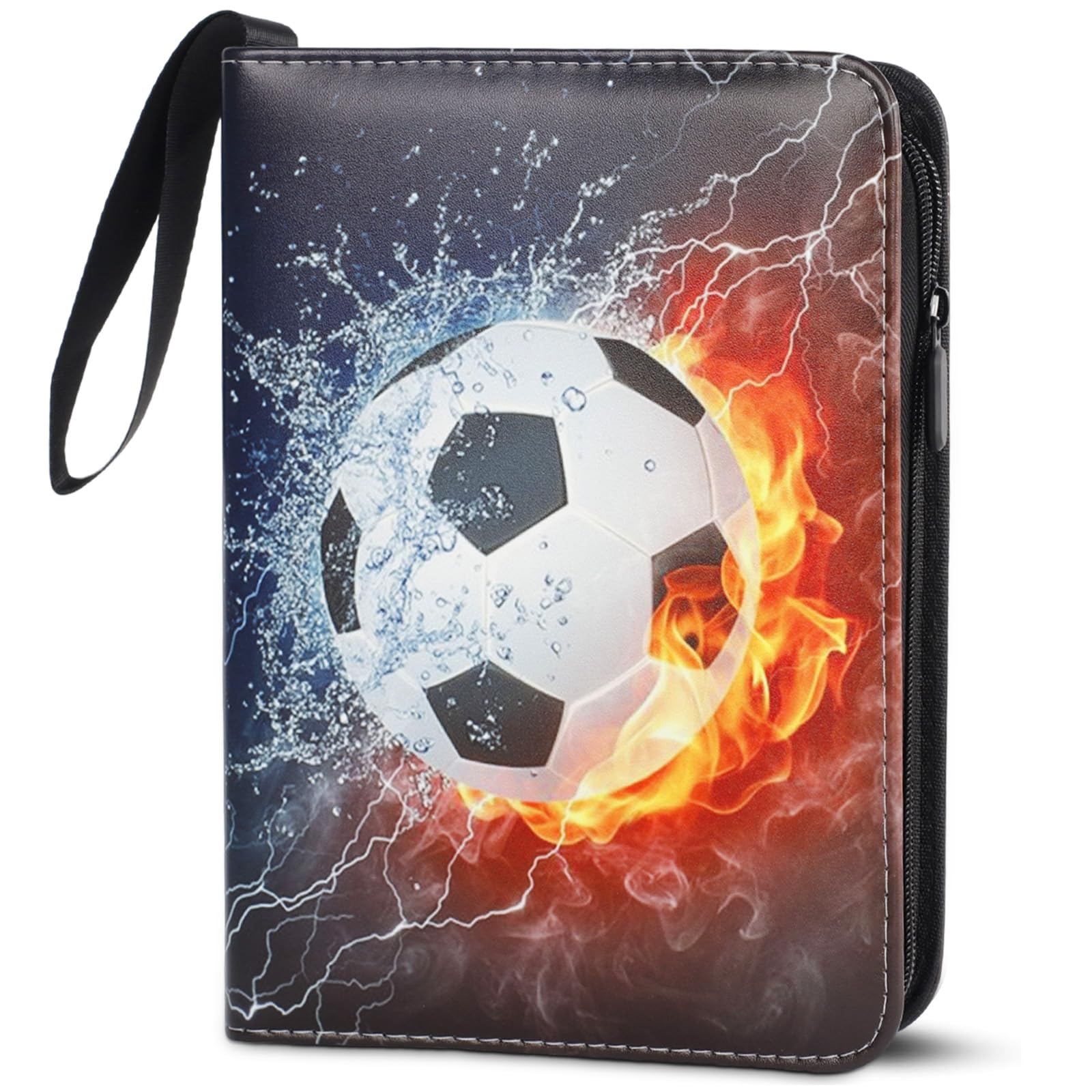 Porte Carte Pokemon Album Cartes Football 50 Pages - 400 Emplacements, Fermeture éclair, Cuir PU Porte Carte Pokemon Album Cartes Football 50 Pages - 400 Emplacements, Fermeture éclair, Cuir PU