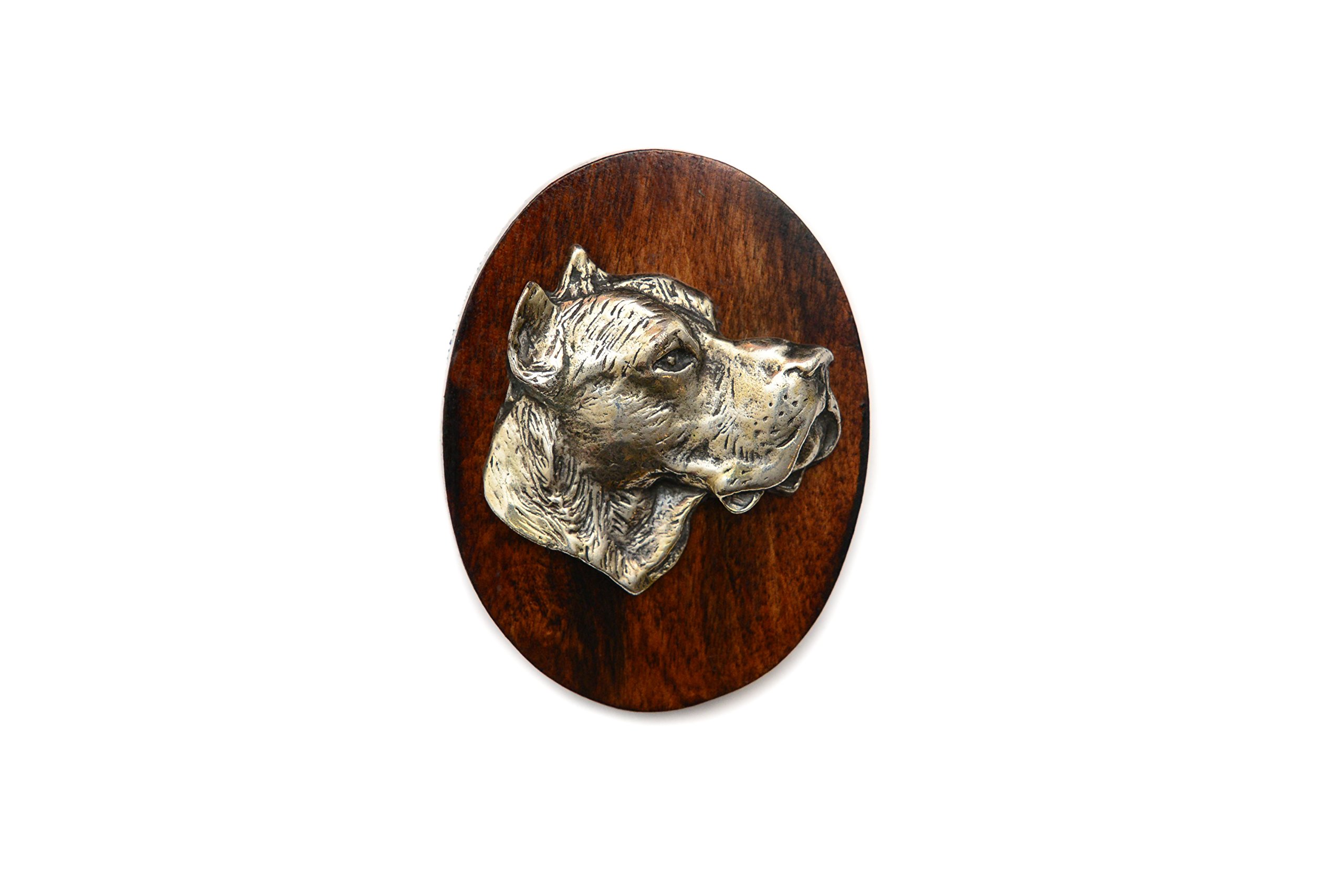 Art-Dog Dog Show Ring Clip Number Holder - Brooch with Clip Dog Show Exhibit Number Holder - Handmade Dog Show Accessory – Dog Tag Clip 7x5cm – Dogo Argentino — image 1