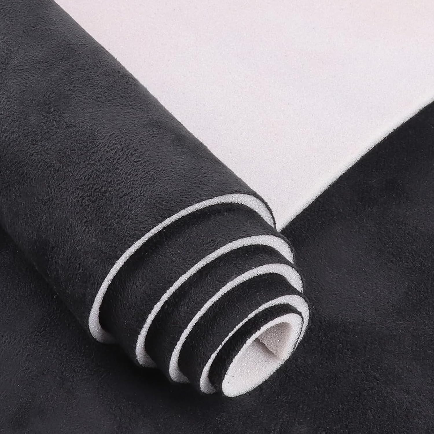 Black Suede Headliner Fabric - 96" L × 60" W Auto Head Liners, Fabric Tube Packaging with Foam Backing for Cars, Trucks, SUVs, RVs, Boats - Home Repair/DIY Headliner Material
