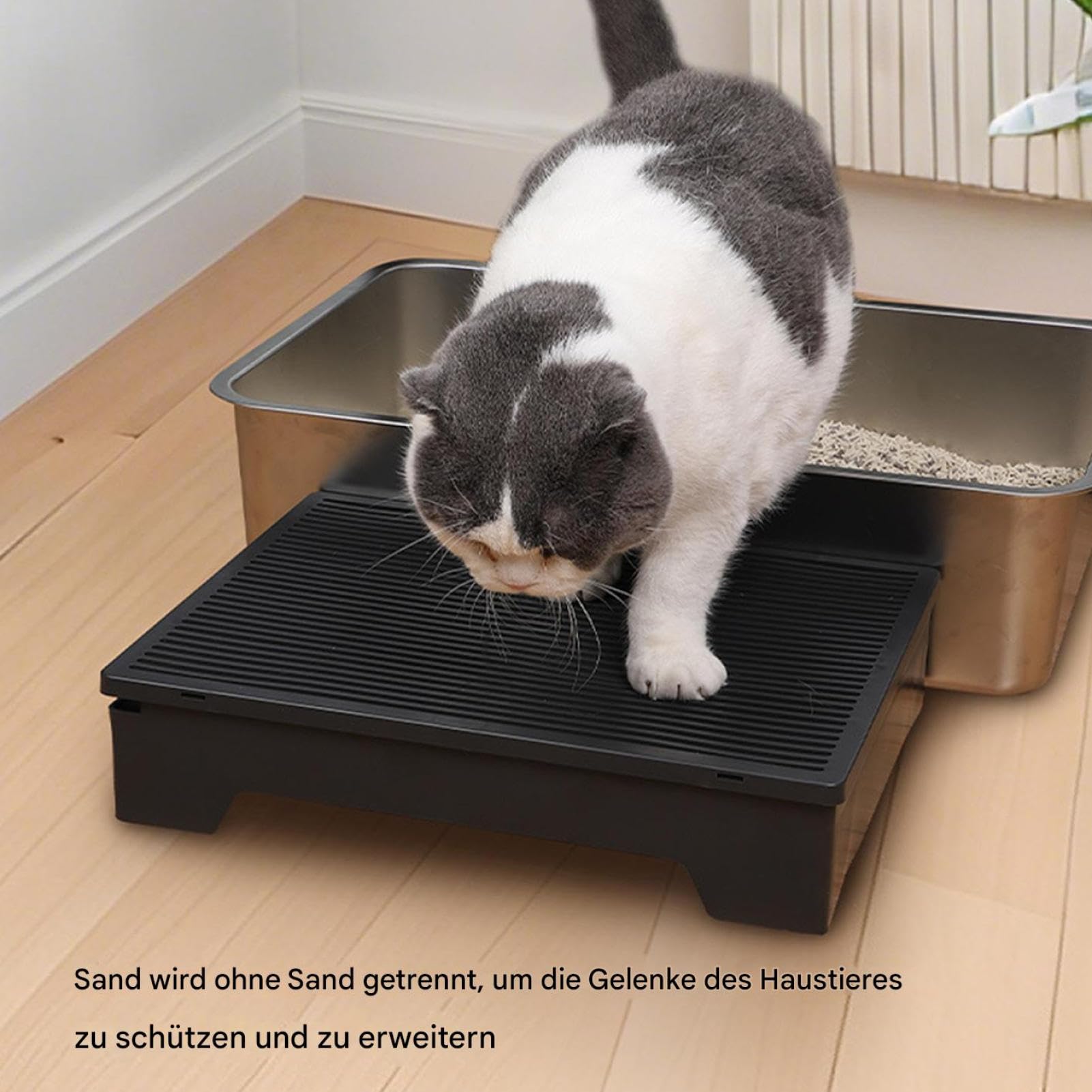 Gradino Per Lettiera Sgabello Antischizzo Facile Da Pulire | Rampa E Scalini Per Lettiera Adatto A Gatti Di Taglia Piccola, Media, Anziani, Cuccioli, Interno, Esterno, Casa, Camper