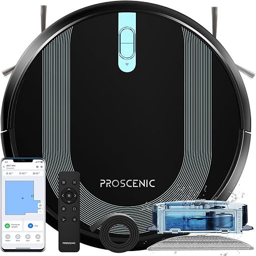 Proscenic 850T Robot Aspirapolvere Lavapavimenti, Aspirazione Potenza 3000Pa Controllo Siri & IFTTT...
