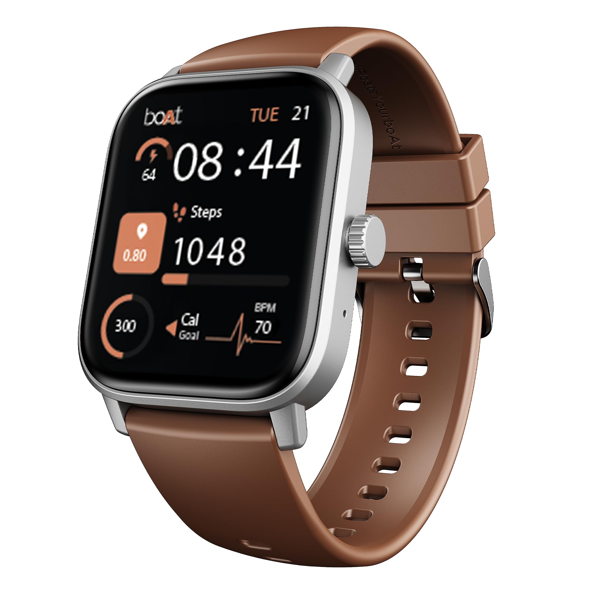 Boat Wave Call 3 Smartwatch 1.83” HD Display with Animated Watch Faces; BT Calling, Functional Crown, Multiple Sports Modes, IP68, HR, SpO2 Monitor, Smart Watches for Men & Women (Timber Brown)-picture-41