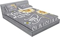 Vista 347 de Lunarable Grey Fitted Sheet & Pillow Sham Set, Pattern with Random Footprints Paw Traces Pet Legs Friendly Cats and Dogs, Decorative Printed 3 Piece