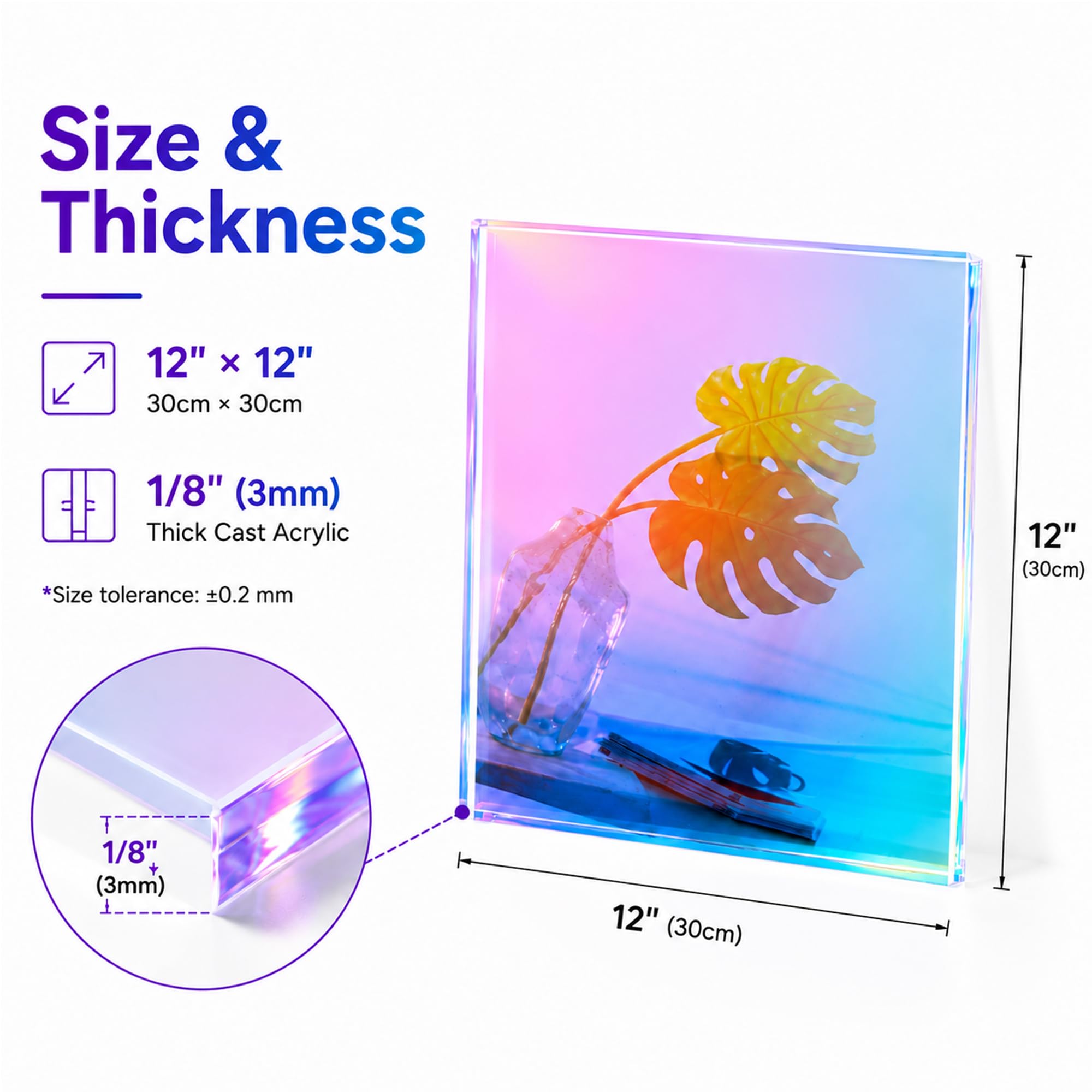 Iridescent Acrylic Sheets - Laser Cutting Pack -4