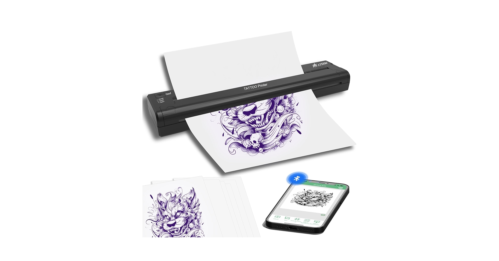 ATS886 ステンシルプリンター Amazon.com: YILONG ATS886 Wireless Tattoo Stencil Printer
