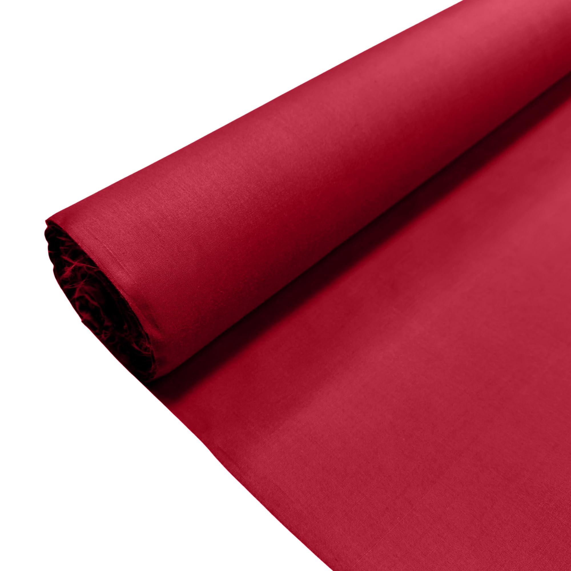 Scarlet Plain Polycotton Fabric Dress Craft Poly Cotton Material | 10 Metre (1000cm x 112cm) | Soft Poly Cotton for Sewing, Dressmaking, Crafts, Bunting & Lining