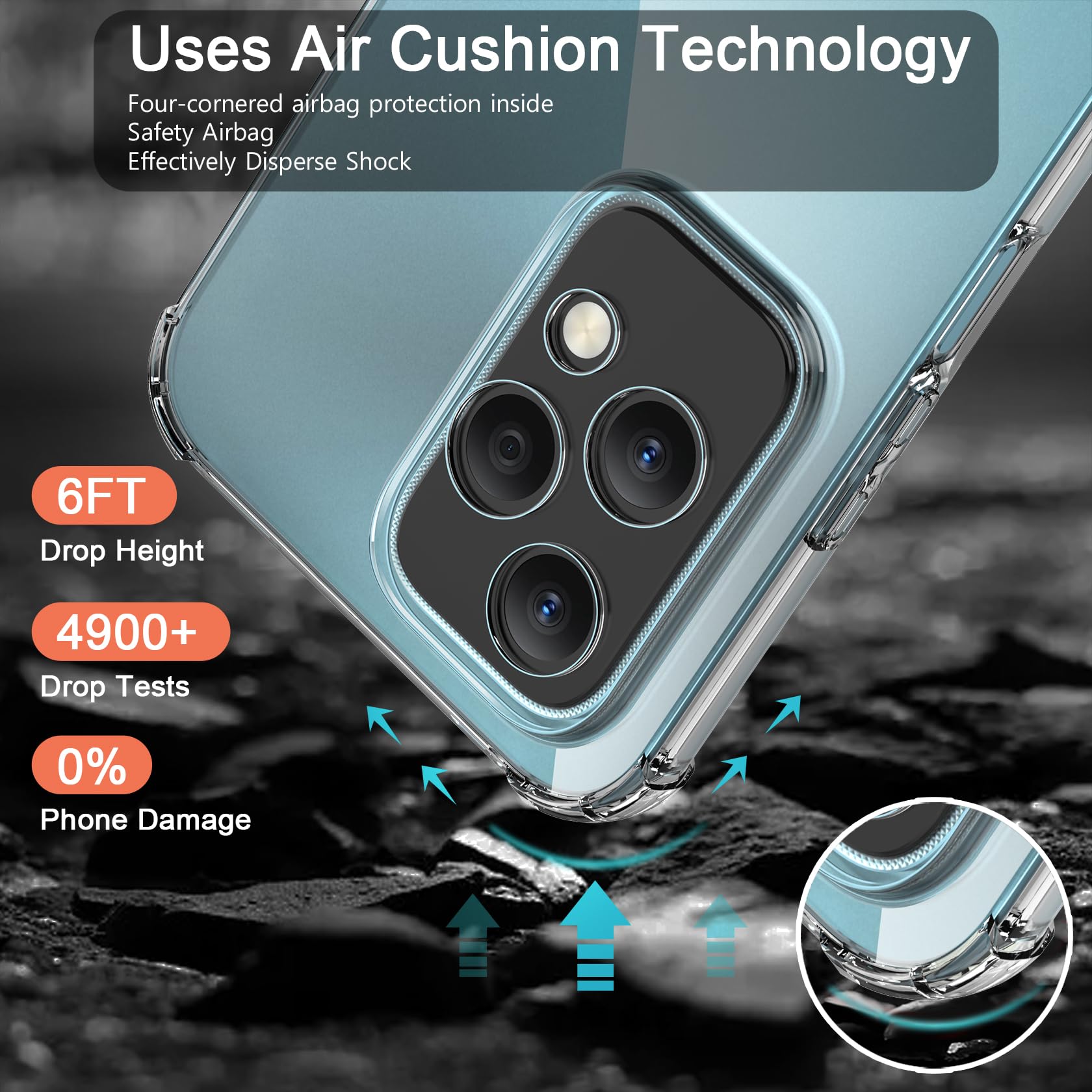 FLLAO Cover Compatibile con Honor 200 Lite 5G con 2 Vetro Temperato [Protezione Fotocamera] Anti Ingiallimento Antiurto Cover Silicona TPU Morbido Custodia per Honor 200 Lite 5G - Trasparente