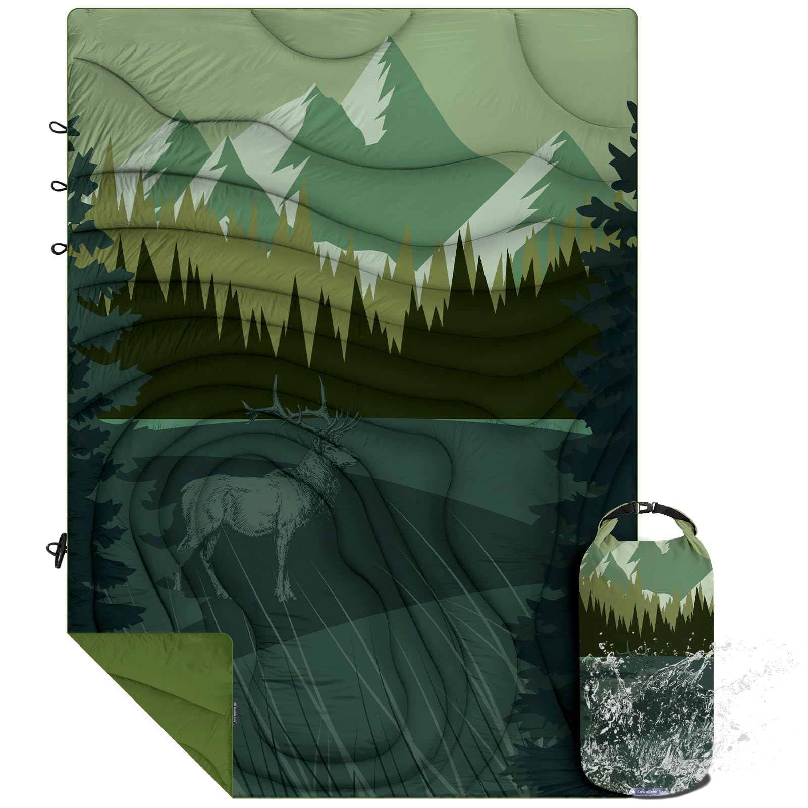 KawaGebo Kamp Outdoor Puffy Camping Blanket, Lightweight Windproof Warm Stadium Blanket, Packable Travel Camping Quilt for Cold Weather, Hiking, Backpacking, Sleeping, Hammock, Adventure 78