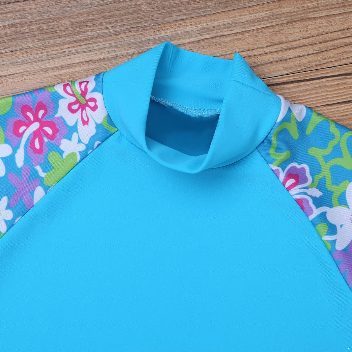 Girls Two Piece Swimsuit UPF 50+ UV Sun Protection Rash Guard Shirt Set Floral Print Fashion Tankini Bathing Suit