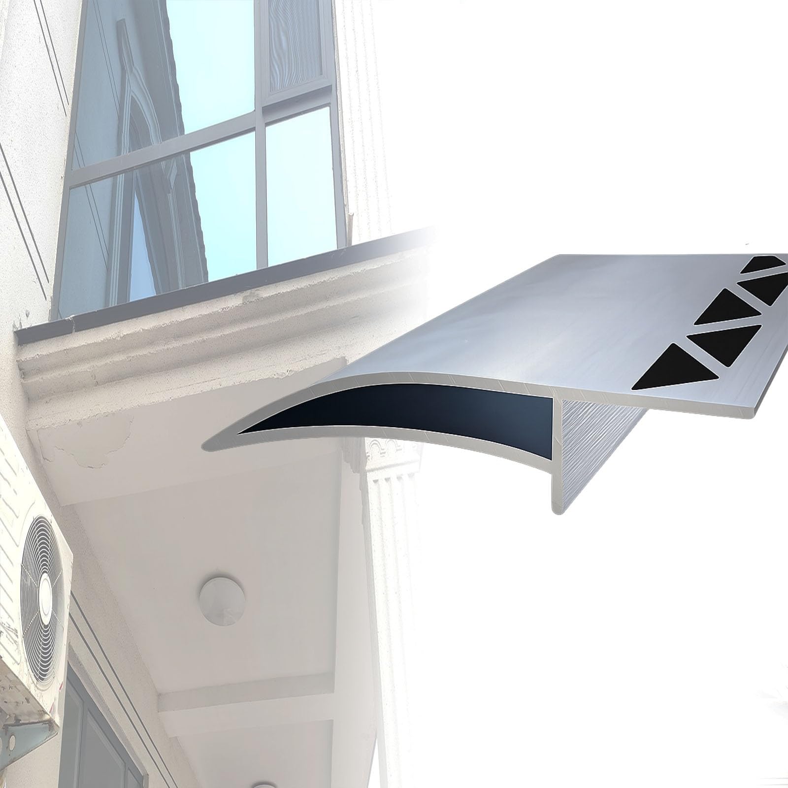 traufblech Eagle's Beak Tropfleitungen, Traufen, Regenrinnen, 1, 8, 12, 20 Stück, Außenwand-Tropfleisten, Tropfstreifen für Fensterbankkanten(TRIANGULAR HOLE 2 PCS)