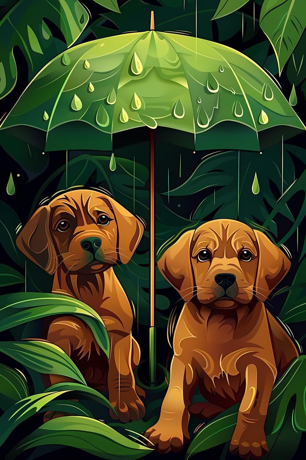 GUAIEUW DIY Umbrella Diamond Painting, Panda Father and Son Under The Umbrella Paint by Numbers for Beginners, Full Round Diamond Art Kits for Room Decor & Living Room Decor (20x30 inch)