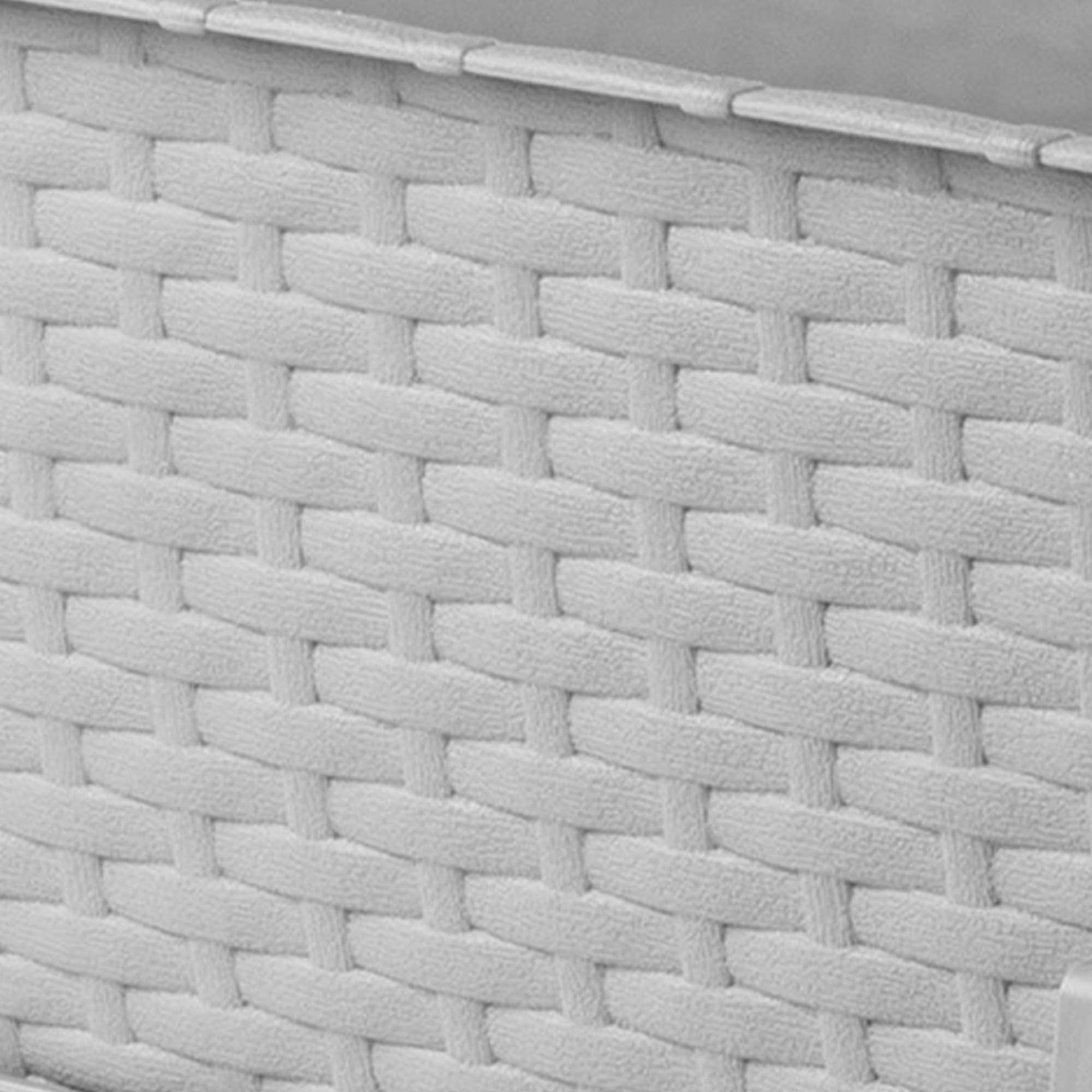 KADAX Macetas de Plástico Imitación Ratán, Maceteros Rectangulares con Platillos y Soportes para Exterior, Jardineras Colgantes (3: Gris, 60 cm, Aprox. 36L)