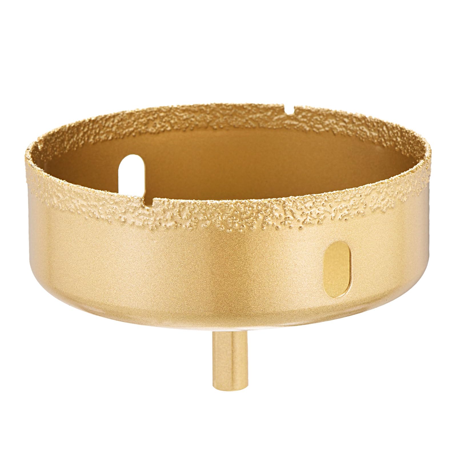 PATIKIL 4-1/8" Diamond Hole Saw 105mm Diamond Tip Hole Cutter 3-Flat Shank for Hand Drilling Ceramic Porcelain Marble Tiles Stone Brick Hard Material - Gold Tone
