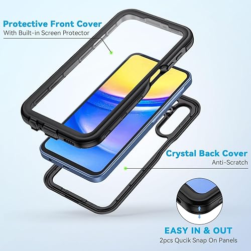 Miniatura 3 de Lanhiem Funda para Samsung Galaxy A13 5G, IP68 impermeable a prueba de polvo con protector de pantalla integrado, resistente a los golpes de cuerpo