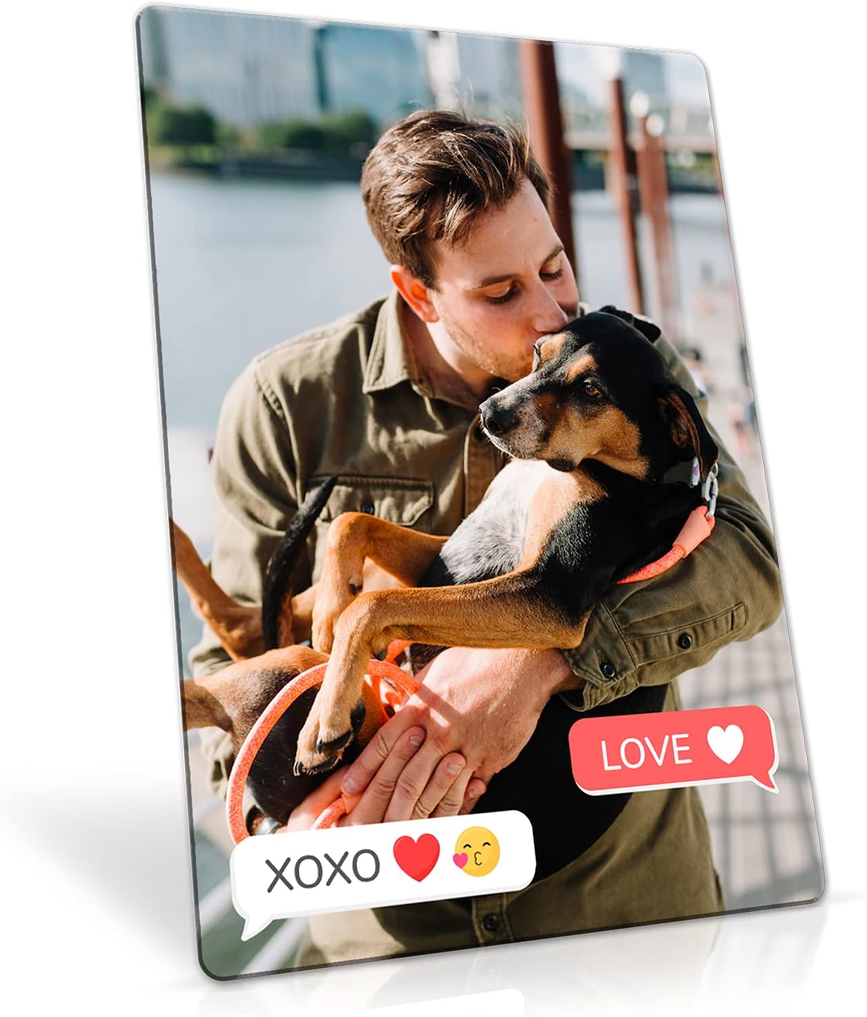 Soul Décor Personalized Pet Photo Frame, Custom Image And Text For Family, Friends, Pet Owner, Gift, 7" x 10" with Built-in Easel Back