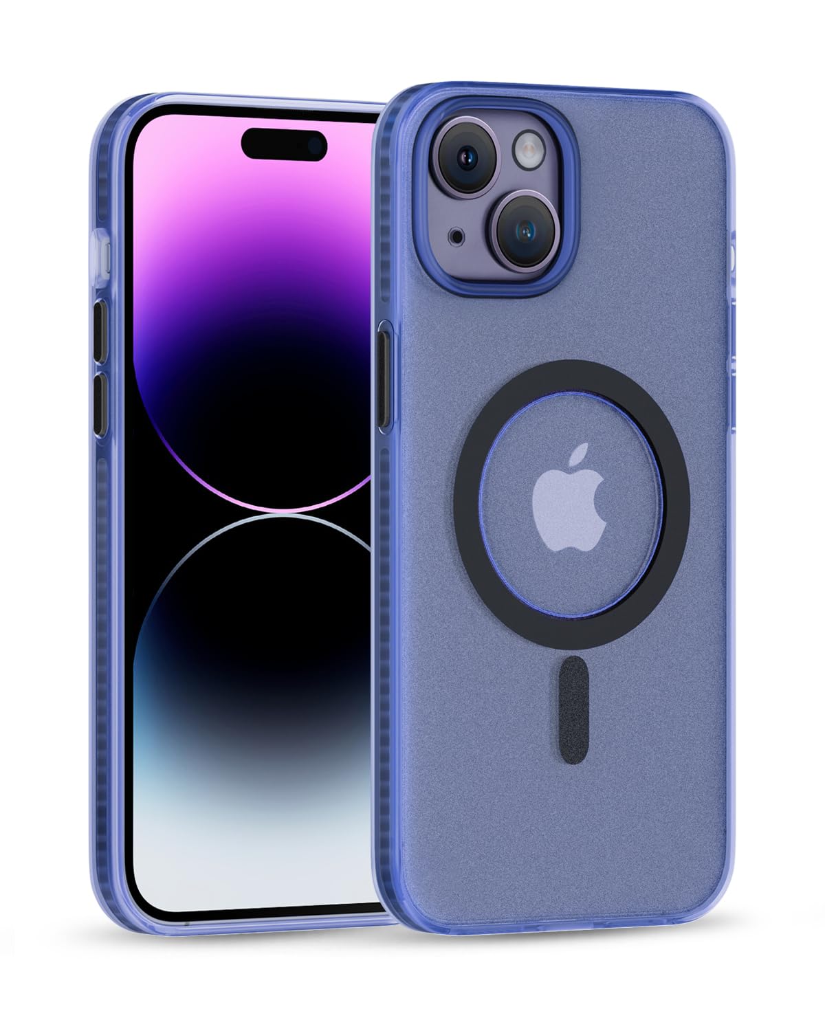 Coque iPhone 15 Plus violet mat transparent antichoc compatible MagSafe - 8