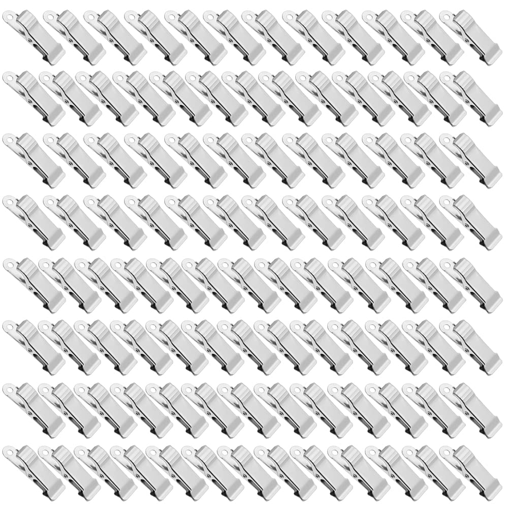 100 abrazaderas de cocodrilo plateadas de 1/2 pulgadas, mini abrazaderas de metal, abrazadera de cocodrilo de metal para cortina de alambre, manualidades fotográficas