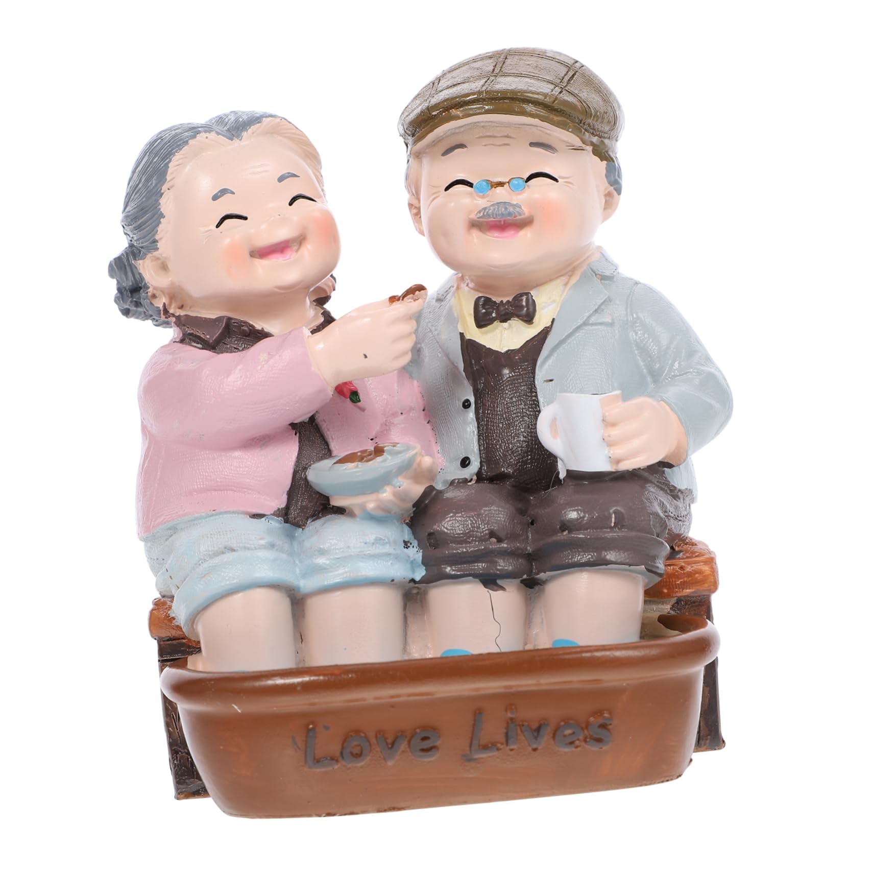 Figurine gâteau grands-parents en résine unique pour décoration d'anniversaire