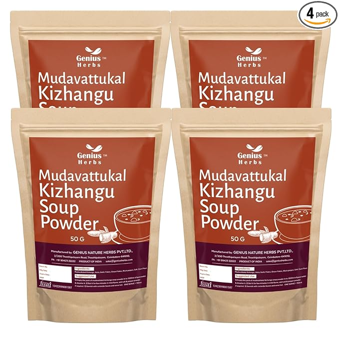 Mudavattukkal Kizhangu Soup powder | Veg Goat Leg Soup powder | Soup Pre Mix Powder - 50g for Healthy Joints, Strenthen Bones Pack of 4