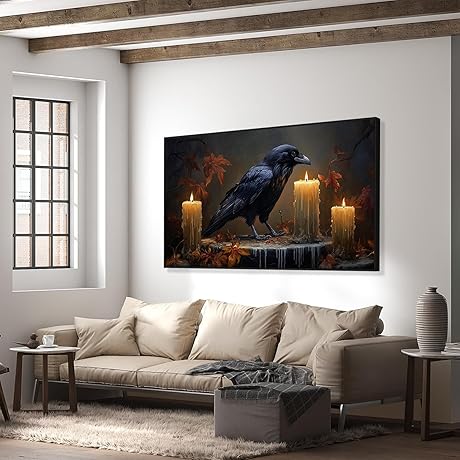 Vintage Raven Art: Enigmatic Gothic Decor for Eerie Ambiance