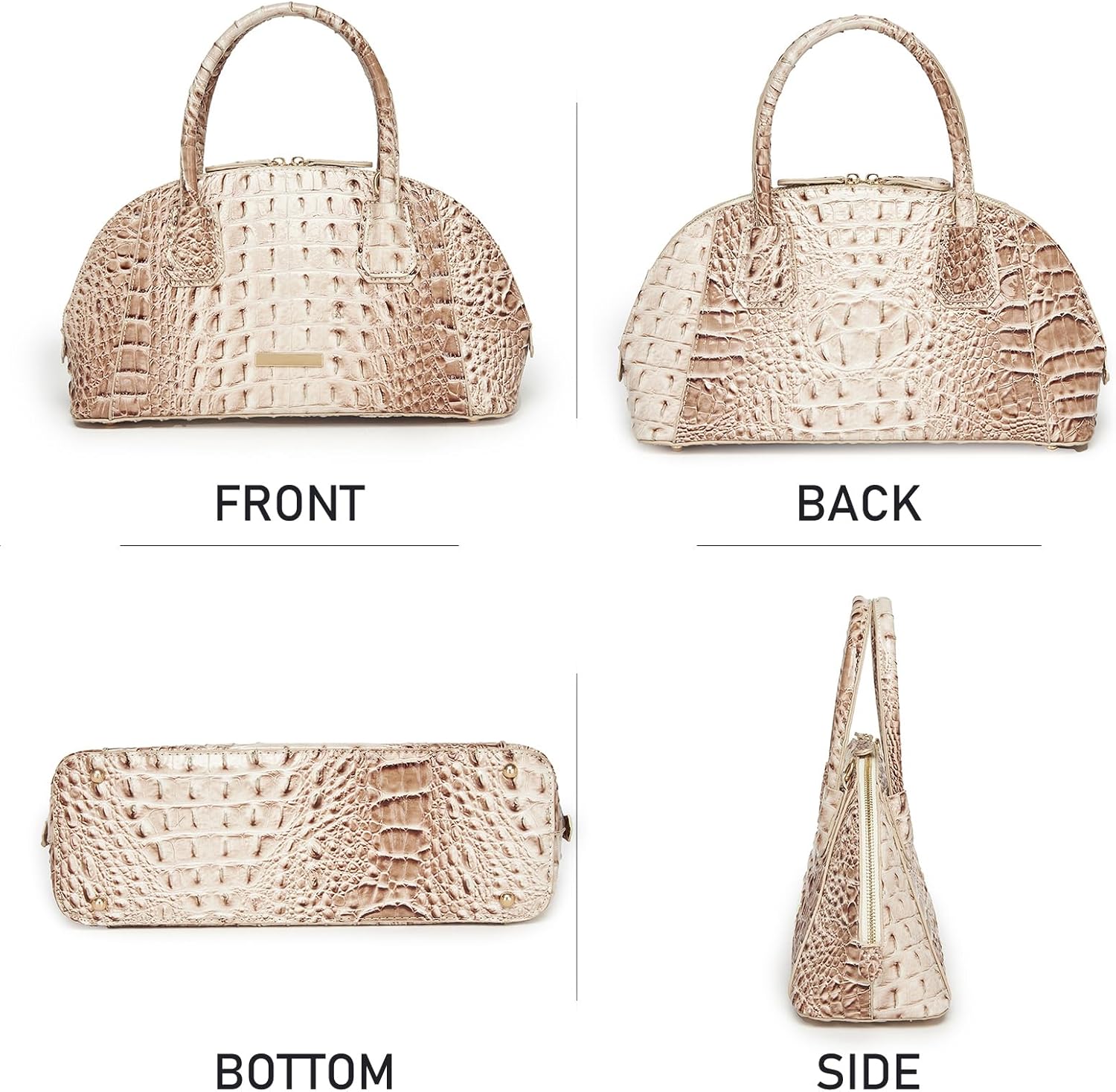 Crocodile Top-Handle Purse for Women,Trendy Vegan Leather Crossbody Bag, Large-Capacity Shoulder Tote for Daily Use