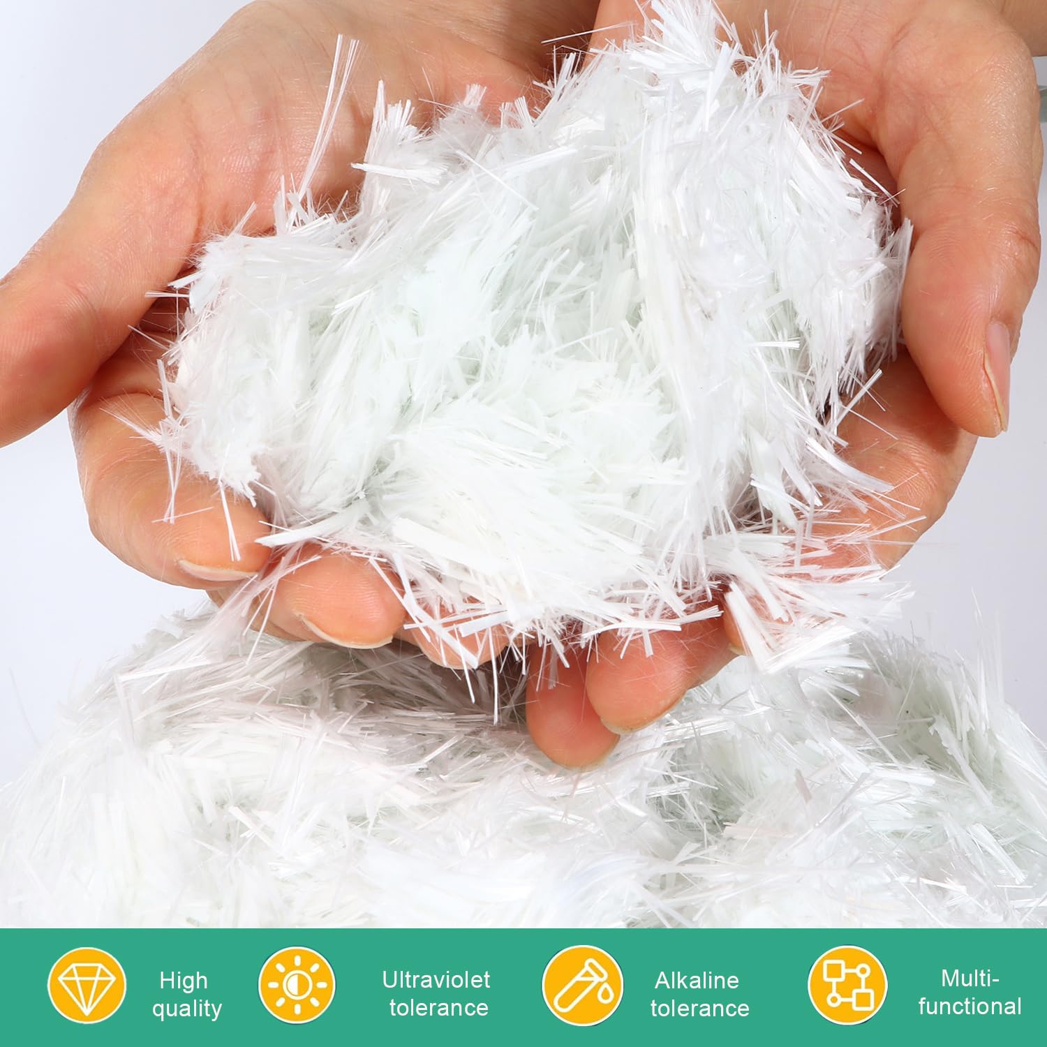 1000g de Fibres Synthétiques Mixtes Polypropylène et Fibre de Verre de 12 mm pour Béton, Mortier, Plâtre et Chape Empêche Efficacement les Fissures, Réduit le Rétrécissement et Améliore la Durabilité