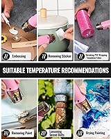 Vista 8 de WORKPRO 7.2V Mini Cordless Heat Gun, 680℉ Hot Air Gun with Reflector Nozzle, 3 Temp Settings - Cool Air, 302℉(150℃)/680℉(360℃), Fully Ceramic