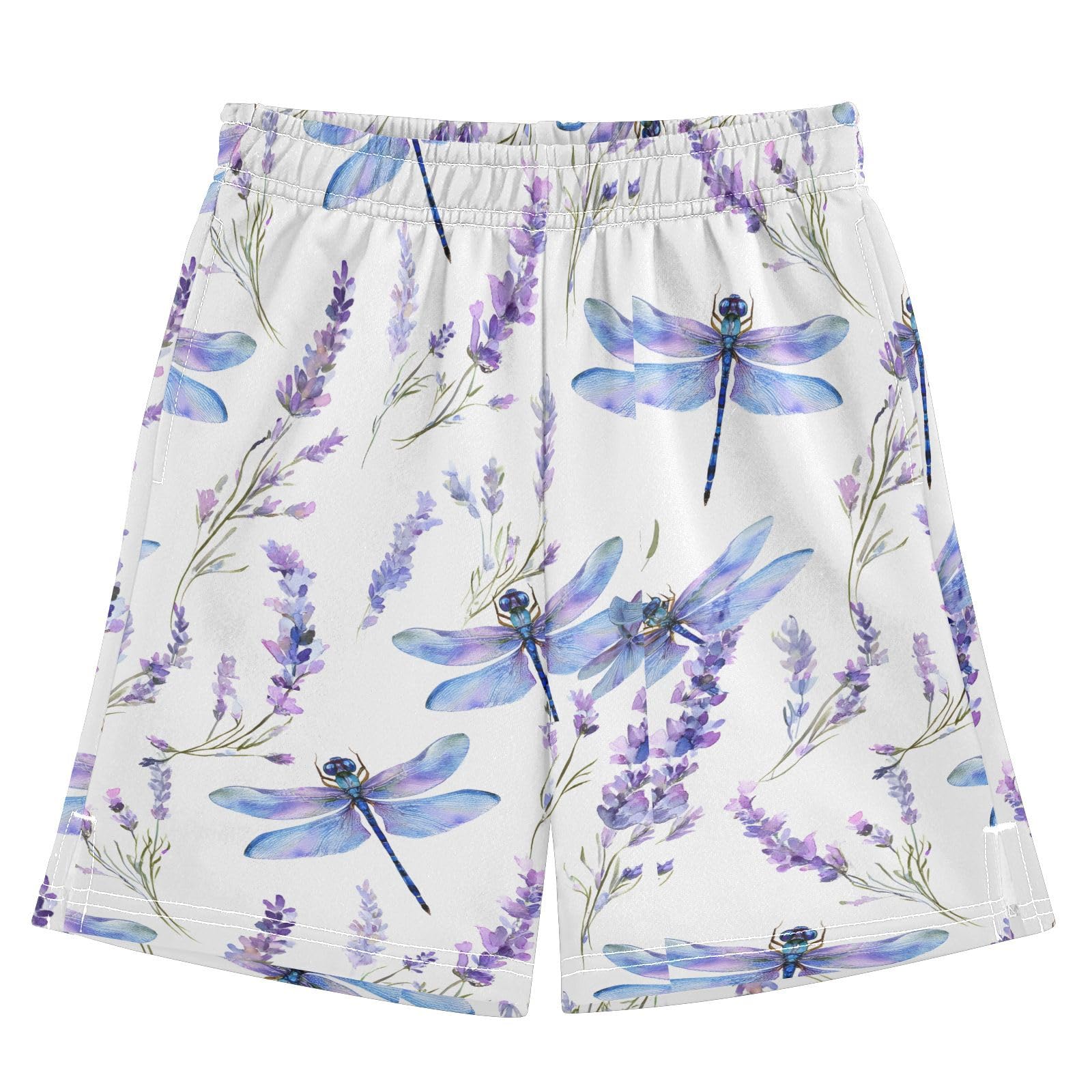 panksolu Dragonfly Lavender Boys Shorts Casual Athletic Short Summer Track Shorts 14-15 Y