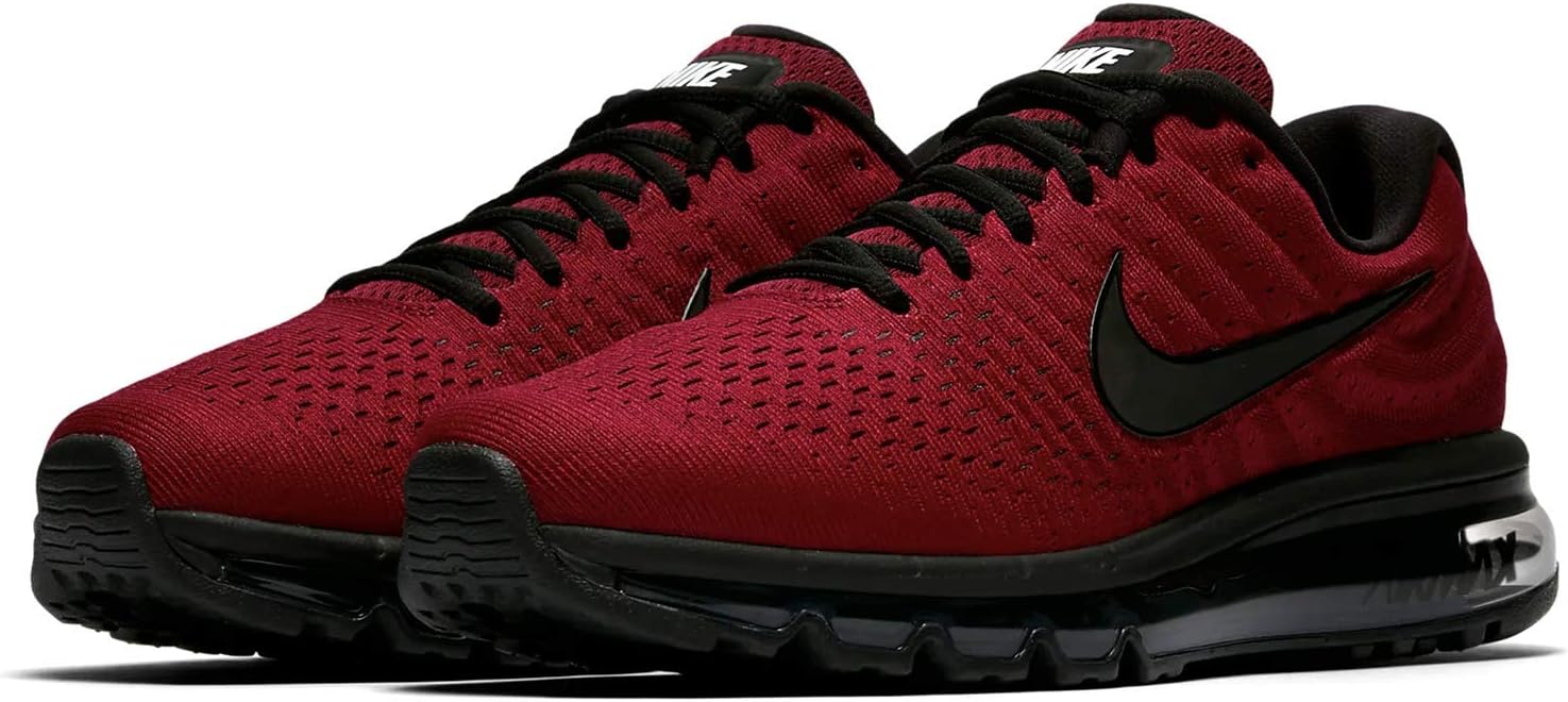 Nike Mens Air Max 2017 Low Top Lace Up Running Sneaker (10.5, Team Red/Black-Dark Grey)